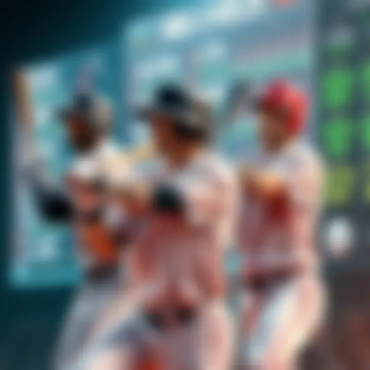 Baseball players in action with betting odds displayed in the background for April 3, 2026 games