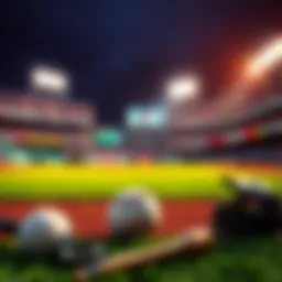 MLB Betting on September 22 A baseball field with equipment and betting odds displayed