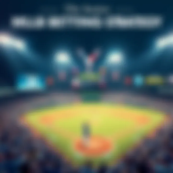A baseball field with scoreboards showing betting odds and an excited crowd cheering.