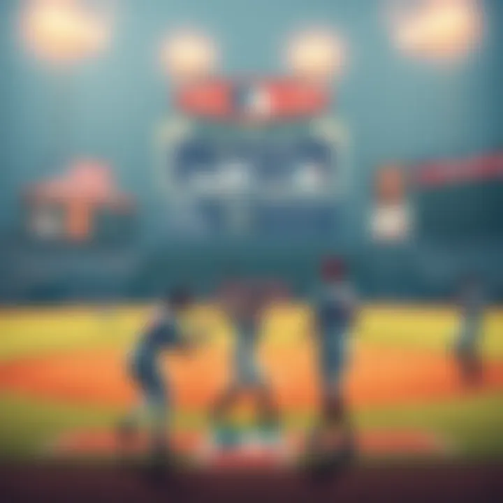 MLB Betting Tips Baseball players on the field with a scoreboard showing stats, highlighting MLB betting tips and home run predictions