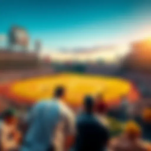 A baseball field with players and fans, highlighting MLB betting options