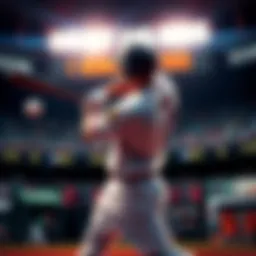 Baseball player hitting a home run with betting odds displayed around.