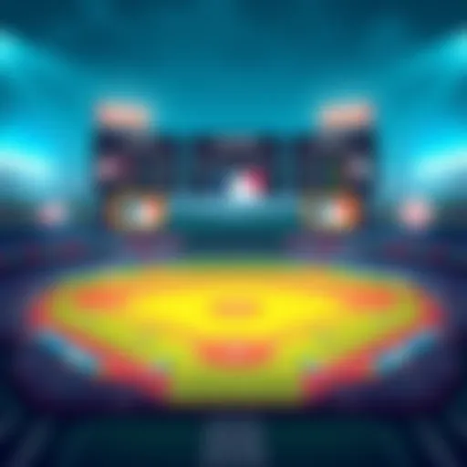 An illustration showing a baseball field with betting charts and team logos, highlighting MLB games for July 3, 2026.