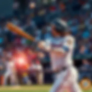 A baseball player hitting a home run with fans cheering in the background