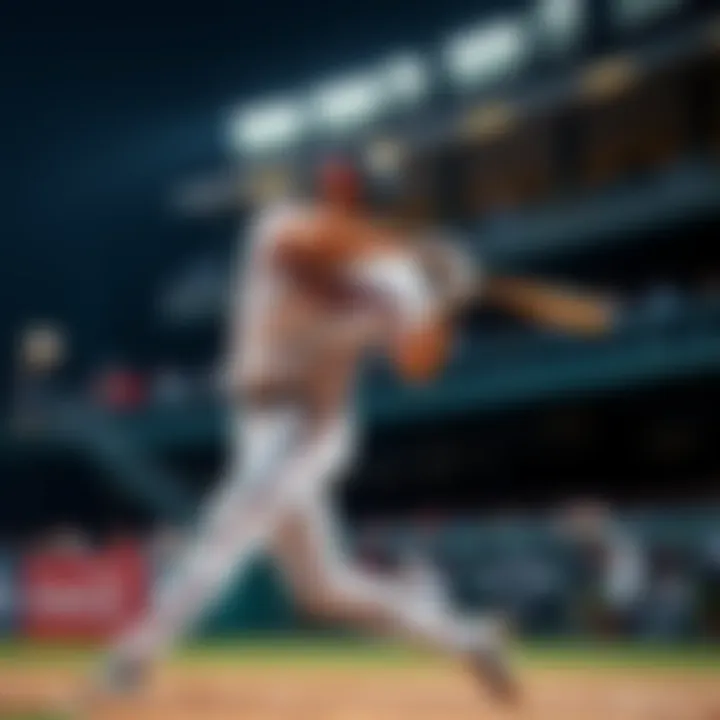 A baseball player swings at a pitch in an MLB game, ready to hit a home run on April 5, 2026.