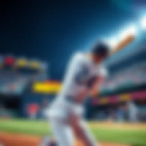 A baseball player hitting a home run during a game, showcasing the action and excitement of MLB games.