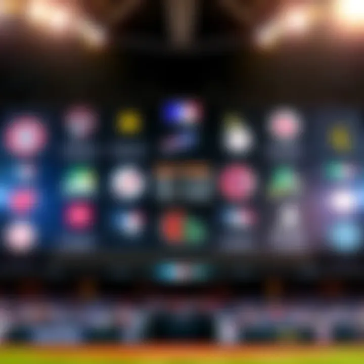 An overview of Major League Baseball games, featuring team logos and a scoreboard