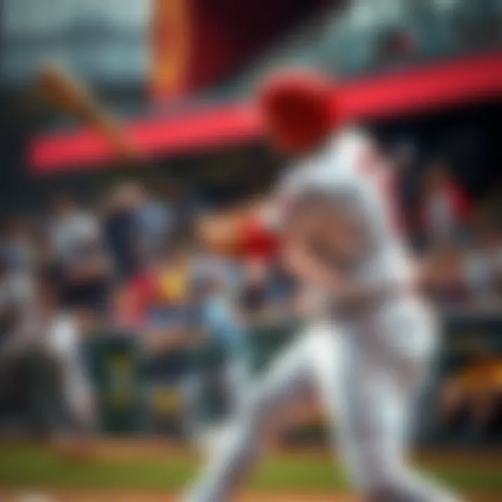 A baseball player hitting a home run during an MLB game