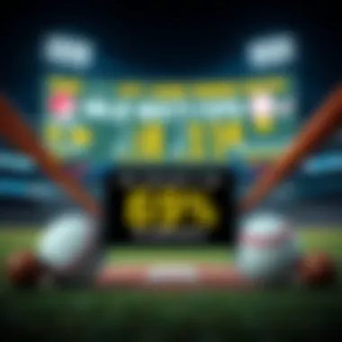 MLB Game Tips A graphic showing two baseball game recommendations with a winning percentage of 69%, featuring baseball bats and a scoreboard in the background.