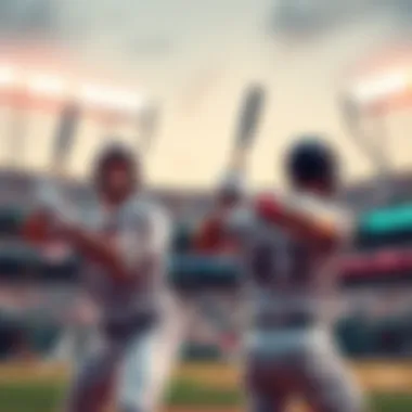 Baseball players in action at a Major League Baseball game, showcasing the excitement of the sport