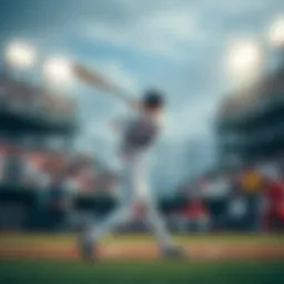 A baseball player swinging a bat at a pitch during a game, with a focus on the stadium crowd in the background