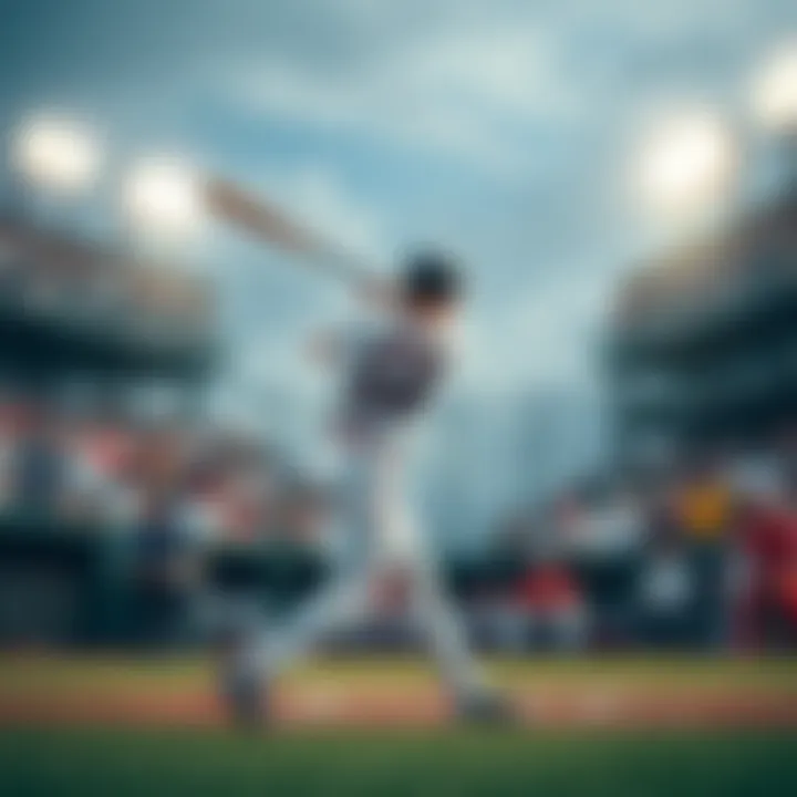 MLB Home Run Bets A baseball player swinging a bat at a pitch during a game, with a focus on the stadium crowd in the background