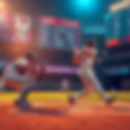 Baseball players hitting home runs during a game, with betting odds displayed on a screen