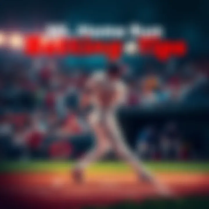 A baseball player swings for a home run with a cheering crowd in the background, representing MLB betting insights for hitters and pitchers.