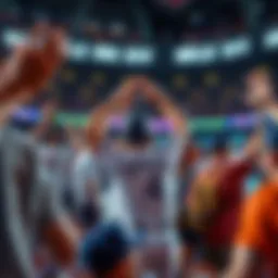 Baseball fans celebrating after exciting MLB home run results