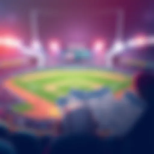 Illustration showing a baseball game with a scoreboard and betting slips highlighting a 15% boost offer.