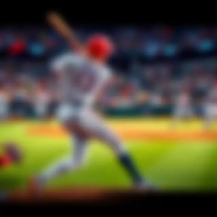 Baseball players in action, hitting home runs during a game