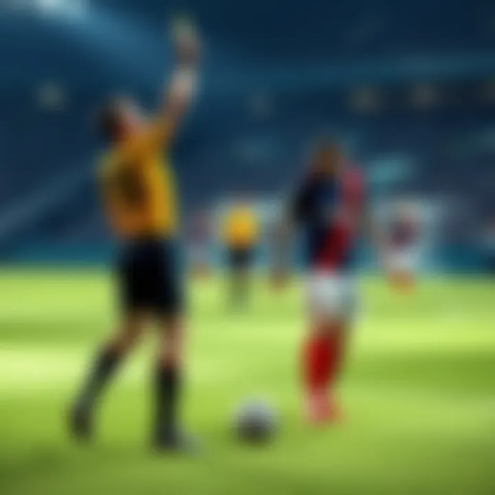 A soccer player receiving a yellow card during an MLS match