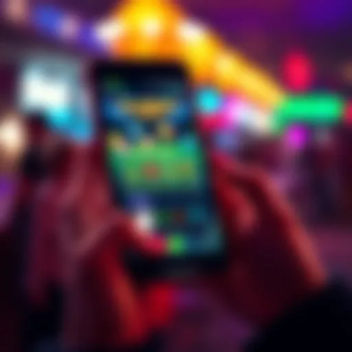 A person holding a smartphone displaying a gambling app with a concerned expression