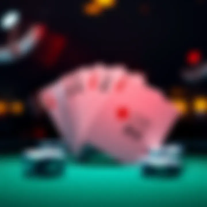 A graphic showing poker cards with calculations and strategies overlaid, representing the modified Chen formula for Texas Hold'em.