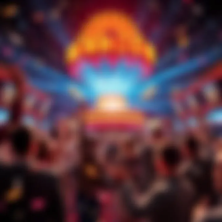 People celebrating at Mohegan Sun Casino with confetti and excitement after a major win.