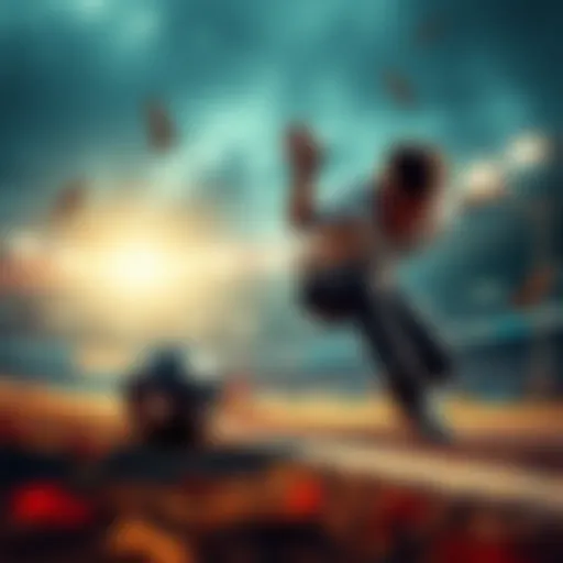 A person reaching for a goal but stumbling at the last moment, showing a mix of determination and disappointment.