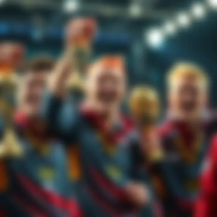 Athletes celebrating victory with smiles and trophies after a competition