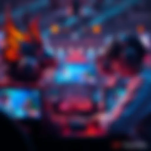 Monarch and Limitless competing in a live gaming event on YouTube, with screens showing intense gameplay and audience engagement.