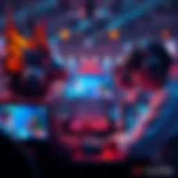 Monarch vs Limitless Live Gaming Monarch and Limitless competing in a live gaming event on YouTube, with screens showing intense gameplay and audience engagement.