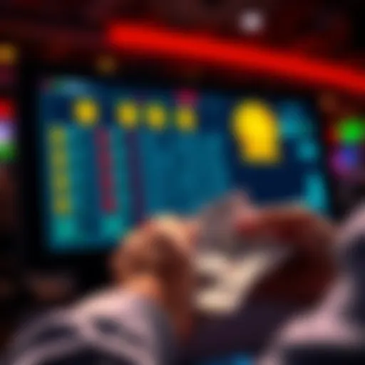 Money being counted with bonus symbols A person checking cash while looking at bonus betting symbols on a screen