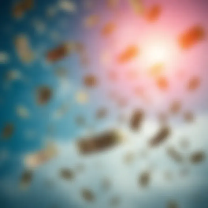 Money falling from the sky Cash bills fluttering down from above, symbolizing financial giveaways