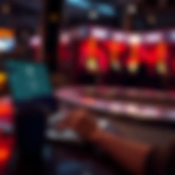 Money management for offshore betting A person using a laptop to handle offshore betting transactions and withdrawals without tax issues, focused on financial tools like PayPal and Venmo