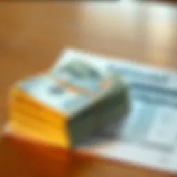 Money and Tax Form A stack of cash next to a tax form, symbolizing earnings and tax implications.