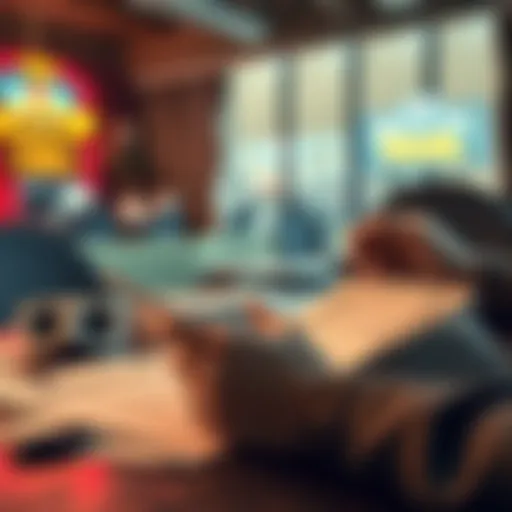 A person reviewing tax forms with piles of cash on the table, considering reporting winnings from games.