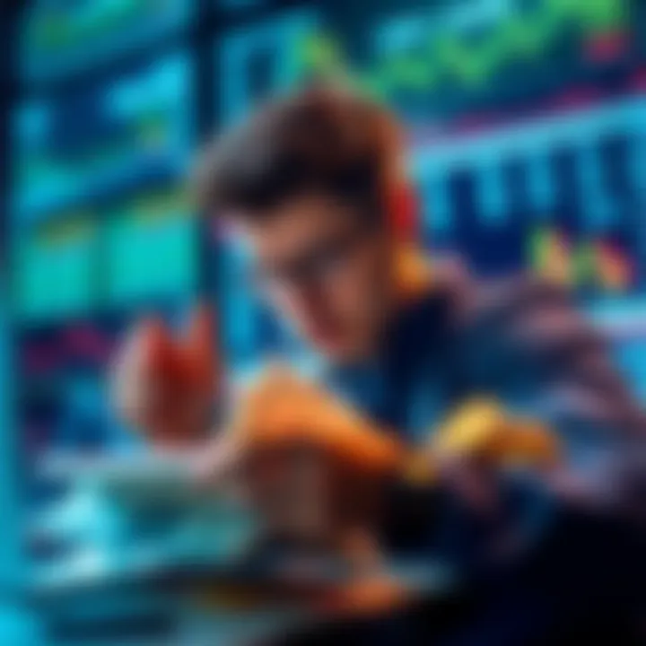 A person analyzing financial graphs and currency, representing new ways to earn money.