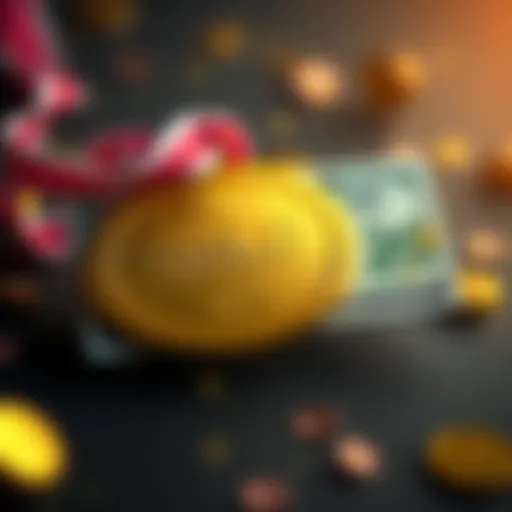 A graphic showing a gold medal and a $20 bill, inviting people to guess the monthly bonus for Gold VIP members.