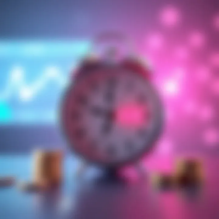 A clock showing 4:30 with a symbol of money, suggesting the arrival of a monthly bonus.