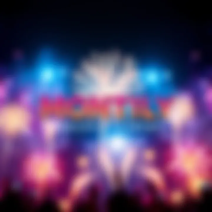 A vibrant graphic showing dynamic updates and announcements with fireworks in the background