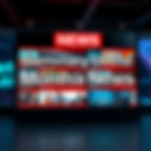 A collection of important news articles displayed on a digital screen, highlighting key updates from the month.