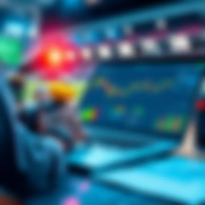 A person analyzing betting statistics on a laptop with charts and graphs.