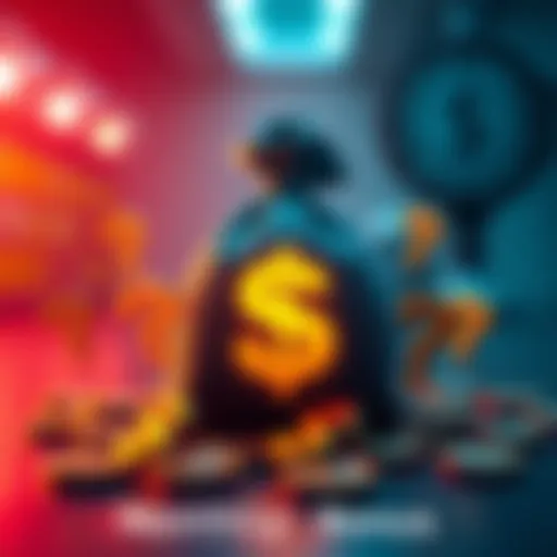 A graphic showing a money bag with bonus symbols and question marks around it, representing inquiries about the monthly bonus.