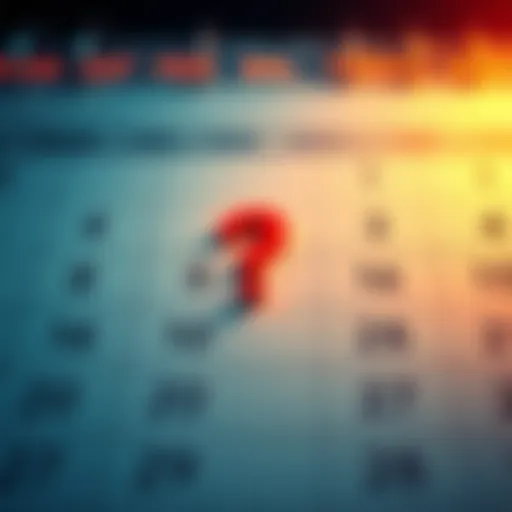 Monthly Calculation Concept Illustration showing a calendar with a focus on monthly dates and a question mark, symbolizing the debate between true months and 30-day periods.