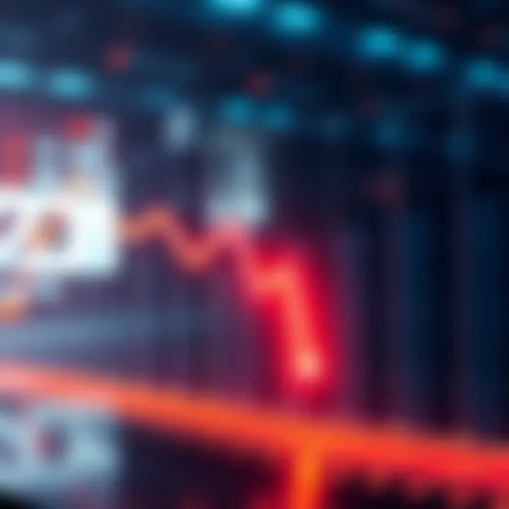 Graph showing monthly trends with a downward trend line indicating changes