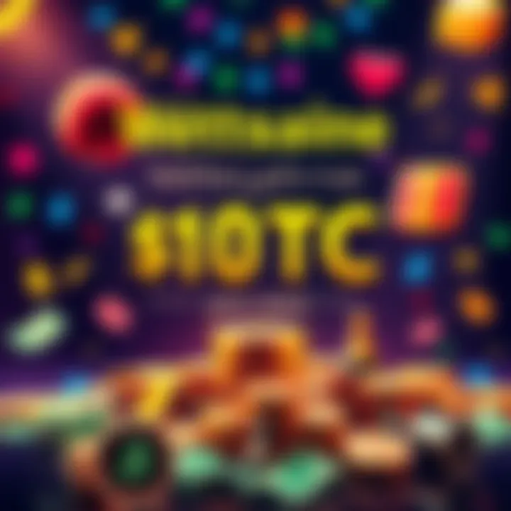 A colorful graphic announcing a monthly competition where participants can win $10 in LTC for their best predictions, featuring icons of money and excitement.