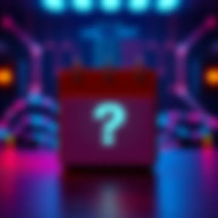 A calendar with a question mark symbol, representing uncertainty in scheduled crypto updates.