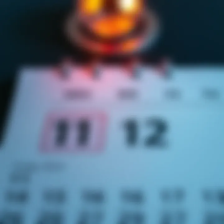 A calendar page showing the 11th and 12th of a month marked, symbolizing possible monthly events