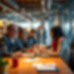 People discussing their estimates for monthly payments in a friendly atmosphere