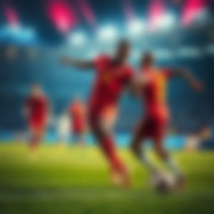 Players from Morocco and Senegal competing during a football match