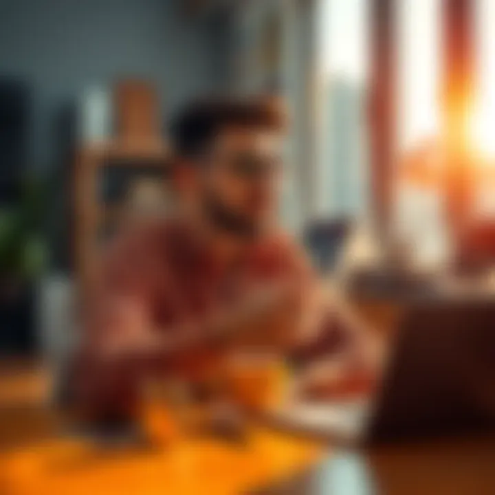 A person enjoying a coffee in a bright workspace, ready to start the week with energy