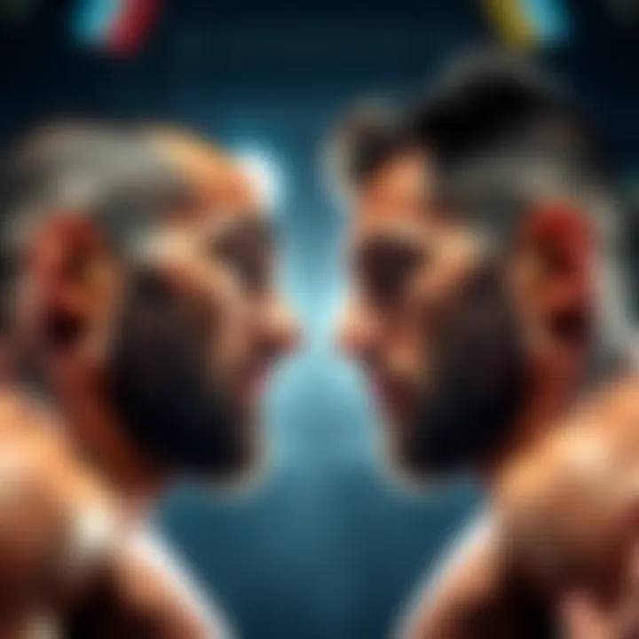Belal Muhammad and Jack Della Maddalena face each other in an intense stare-down during UFC 315 weigh-ins